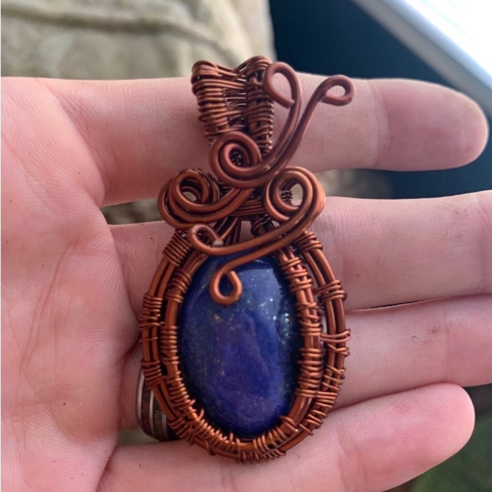 Wire Wrapped Lapis Lazuli pendant